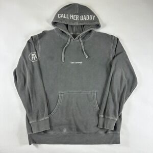 Call Her Daddy I Am Unwell Men's Large Hoodie Sweatshirt Gray Barstool